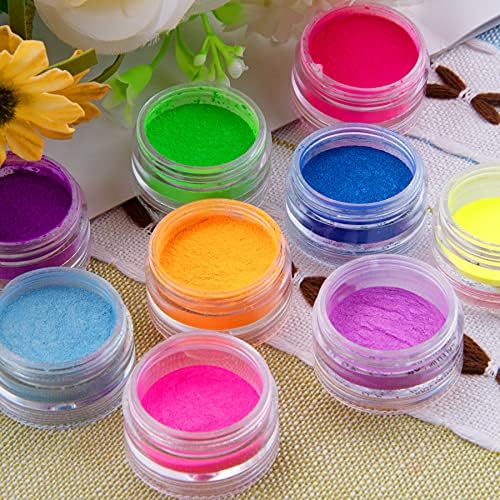 Duufin 36 Colors Pigment Nail Powder Colorful Luminous Pigment Powder Iridescent Pearlescent for Nail Art, Body and Crafts