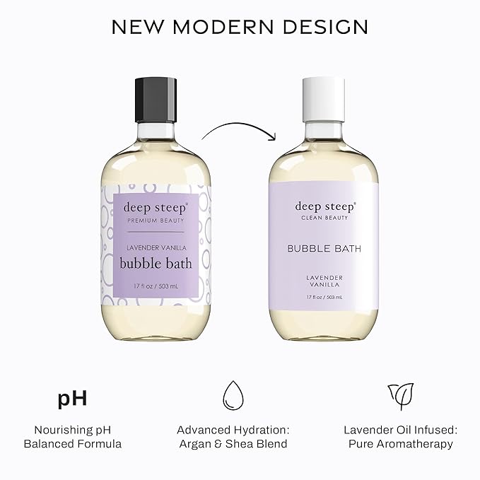 Deep Steep Bubble Bath, 17oz (Lavender Vanilla)