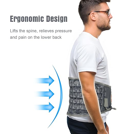 Decompression Belt for Lower Back Pain Relief and Lumbar Support, Spinal Decompression Belt for Woman and Men, One Size Fits 29-49 inches Waist, Decompression Back Brace for Sciatica (Blue)