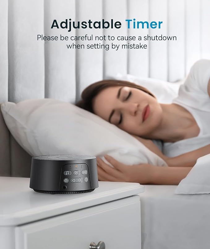 Dreamegg White Noise Machine, Sound Machine for Sleeping Baby, Kids, Adult (D3Pro-Black)
