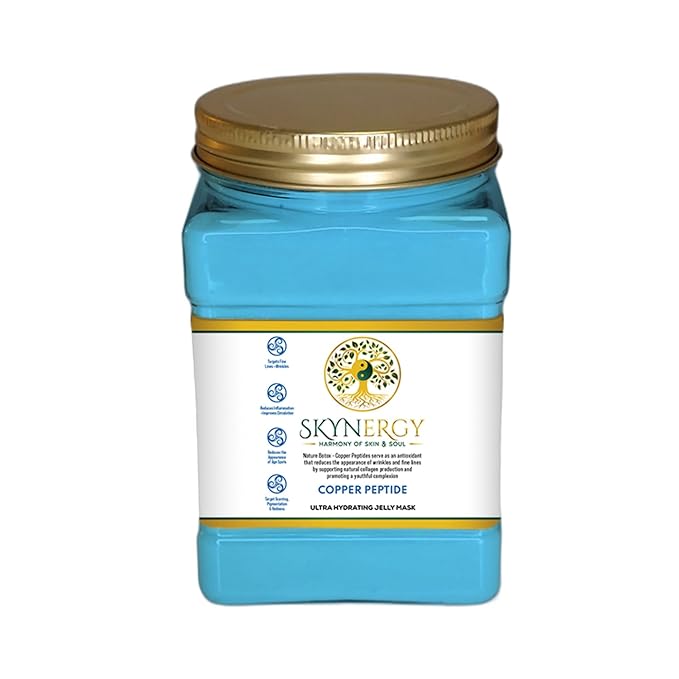 Copper Peptide Jelly Face Mask - Professional Grade HydroGlo Peel Off Face Mask for Skin Hydration,Radiance,Reduced Fine Lines & Pigmentation,Vajafacial Jelly Mask |12 Applications (30 Fl Oz)