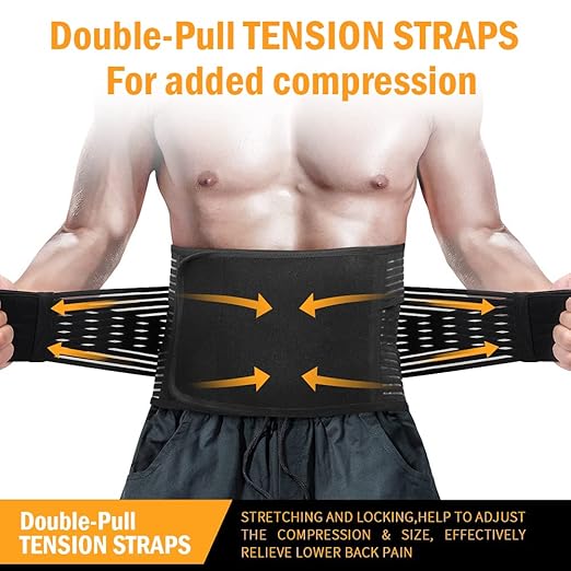 DARLIS Plus Size Back Brace with Inflatable Lumbar Pad - Extra Support for Lower Back Pain Relief, Herniated Disc, Sciatica - Back Support Belt for Big, Heavy, Overweight Women, Men (Fits 2XL, 3XL)