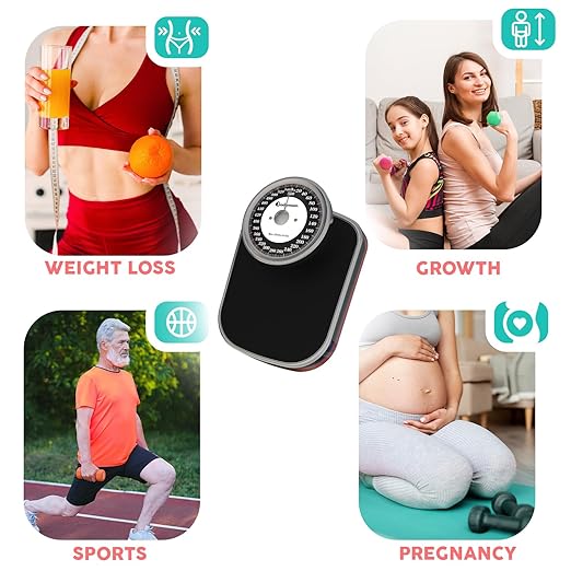 Adamson A28 Bathroom Scales - Up to 550lb, Heavy Weight, Anti-Skid Rubber Surface, Extra Large Numbers - High Precision Weighing Scales for Body Weight - Durable with 20-Year Assurance - New Version
