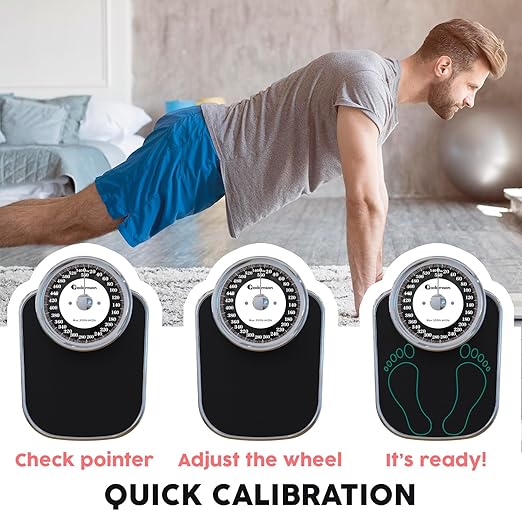 Adamson A28 Bathroom Scales - Up to 550lb, Heavy Weight, Anti-Skid Rubber Surface, Extra Large Numbers - High Precision Weighing Scales for Body Weight - Durable with 20-Year Assurance - New Version