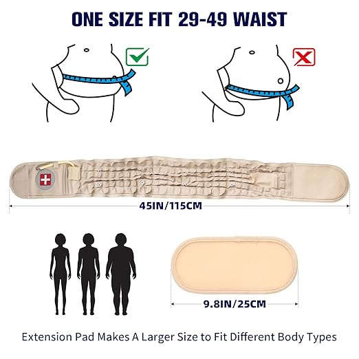 Decompression Back Belt with Electric Inflatable Pump -Lumbar Support Belt for Lower Back Pain Relief, Air Traction Device Fits Waist Size 29-49 Inches (Beige)