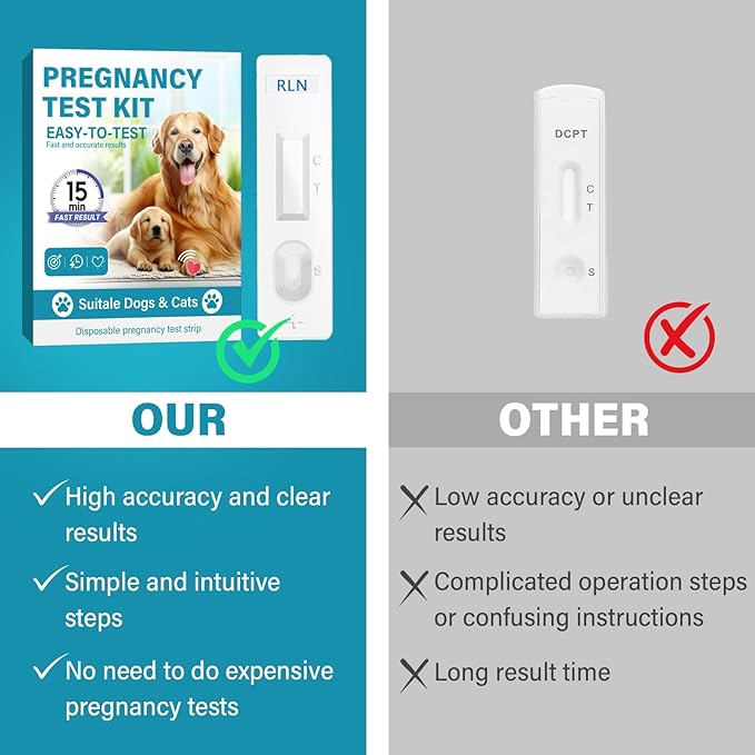 Dog Pregnancy Test Kit at Home, Accurate and Fast Dog Pregnancy Test, Convenient & Disposable Pregnancy Tests Strip