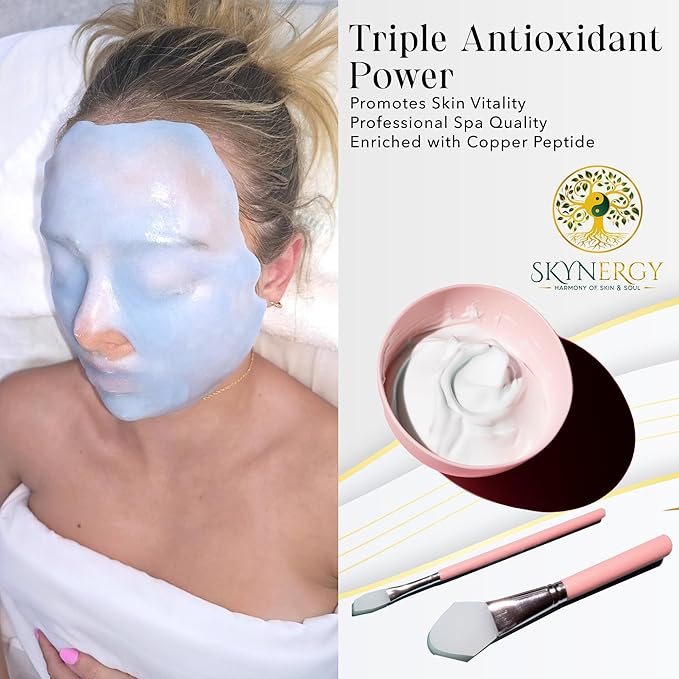 Copper Peptide Jelly Face Mask - Professional Grade HydroGlo Peel Off Face Mask for Skin Hydration,Radiance,Reduced Fine Lines & Pigmentation,Vajafacial Jelly Mask |12 Applications (30 Fl Oz)