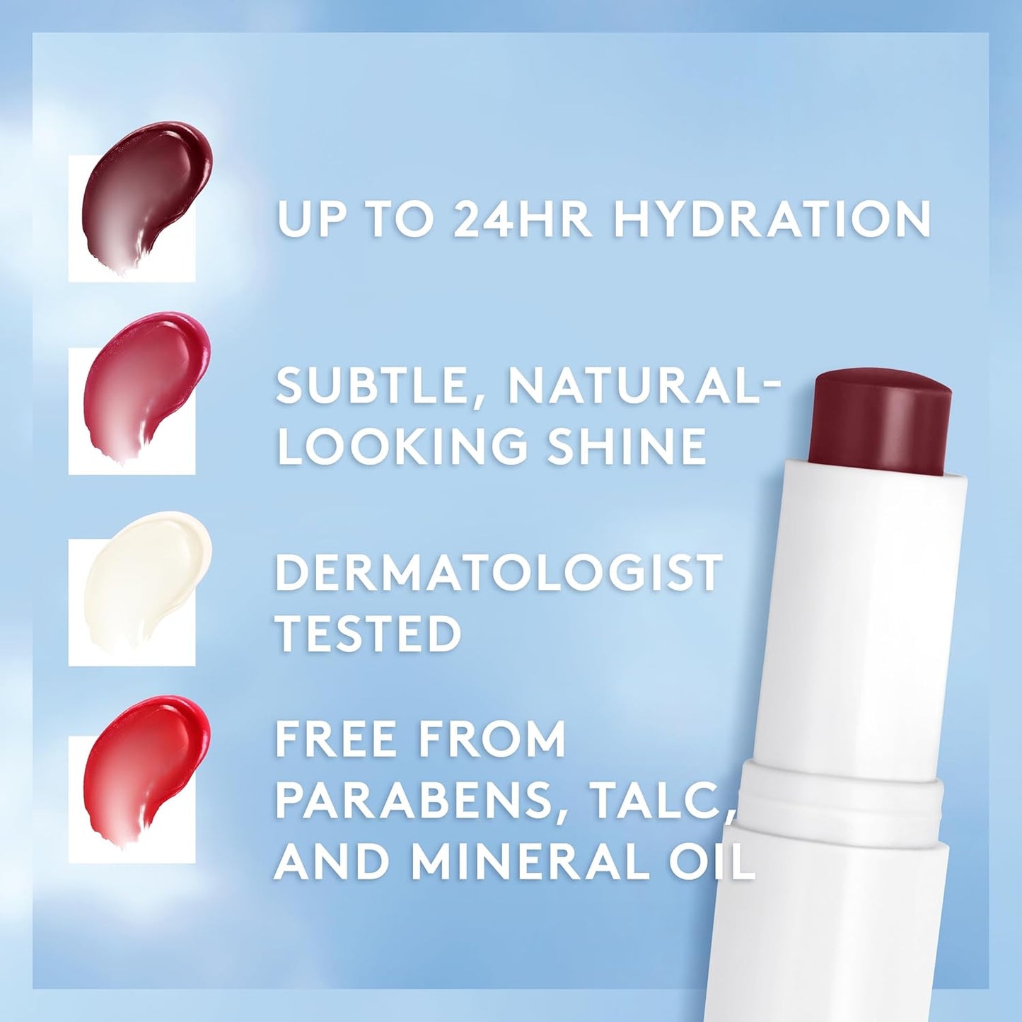 CoverGirl Clean Fresh Tinted Lip Balm, Vegan Formula, Hydrating, Natural Finish, Clear as Crystal, 1 Count