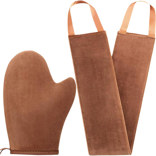 2 in 1 Self Tanning Mitt Applicator kit Self Tan Mit Self Tanner Mitt and Back Lotion Applicators for Your Back, Self Tan Mitt, Back Applicator Mitt for Self Tanner, Ultra Soft and Streak Free