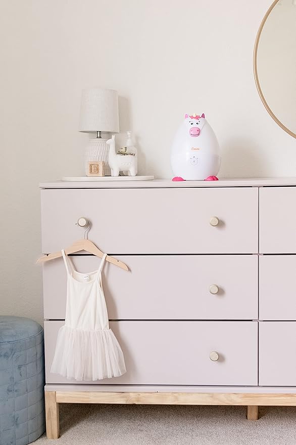 Crane Adorables Ultrasonic Mini Humidifiers for Bedroom and Baby Nursery, Half Gallon Cool Mist Air Humidifier for Large Room or Kid's Room, Humidifier Filters Optional, Unicorn