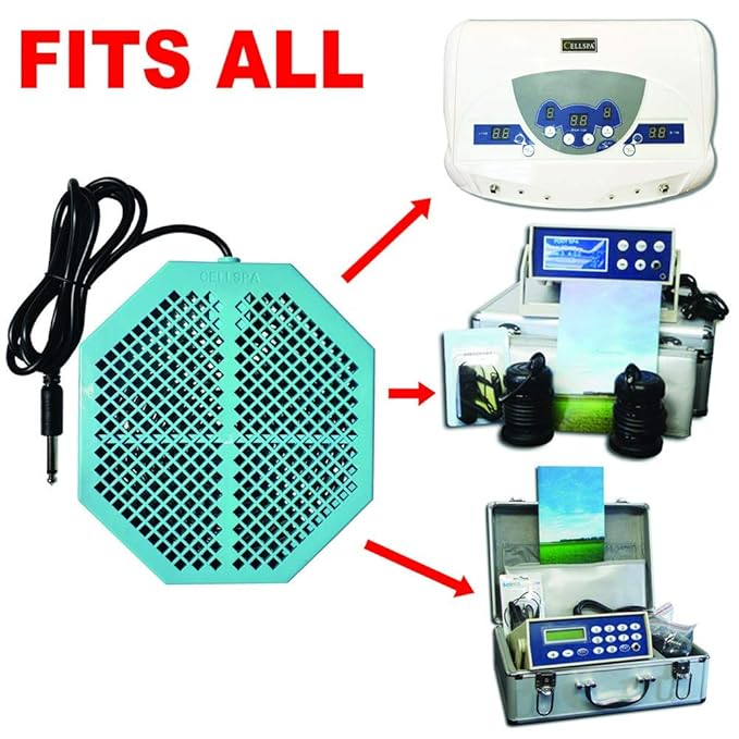 CS-900 Twice Powerful 6.5" x 5.5" Ion Detox Foot Bath Arrays Flat Dual Coil Stainless Steel Aqua Ionic Cleanse Array Compatible With Most 1/4" Plug Type Detox Machines (EUCALYPTUS)