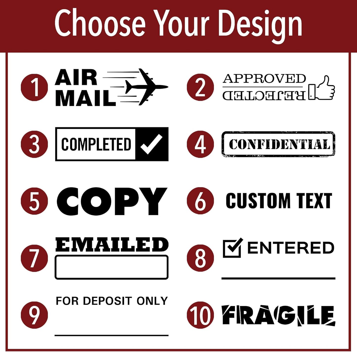 Custom Text Office Stamp | 4 Different Sizes | 20 Designs | Multiple Color Options | Up to 3 Lines of Text | Perfect for Quick Validation of Office Documents (Custom Text, Xtra Wide)