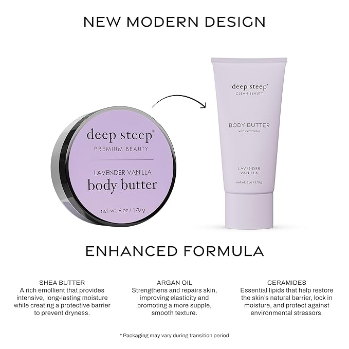 Deep Steep Body Butter with Ceramides for Intense Moisture 6oz (6 Ounces (Pack of 1), Lavender Vanilla)