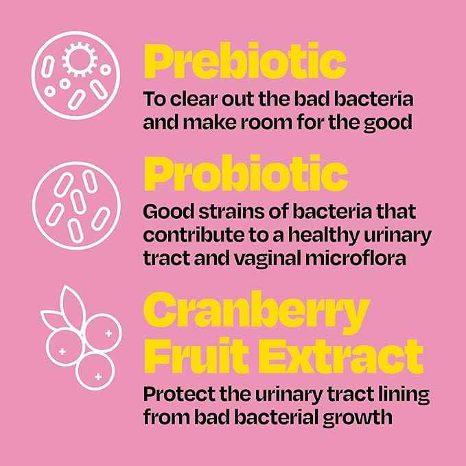 Cystex Urinary Tract Infection Probiotic: Rapid Relief & Proactive UTI Protection for Women, 3-in-1 Support with Prebiotics, Probiotics, and Cranberry, Defense Against Yeast Infections, 30ct