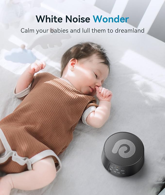 Dreamegg White Noise Machine, Sound Machine for Sleeping Baby, Kids, Adult (D3Pro-Black)