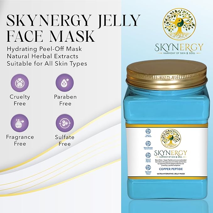 Copper Peptide Jelly Face Mask - Professional Grade HydroGlo Peel Off Face Mask for Skin Hydration,Radiance,Reduced Fine Lines & Pigmentation,Vajafacial Jelly Mask |12 Applications (30 Fl Oz)