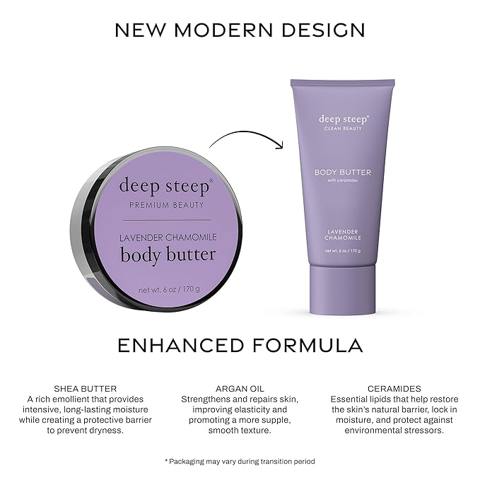Deep Steep Body Butter with Ceramides for Intense Moisture 6oz (6 Ounces (Pack of 1), Lavender Chamomile)