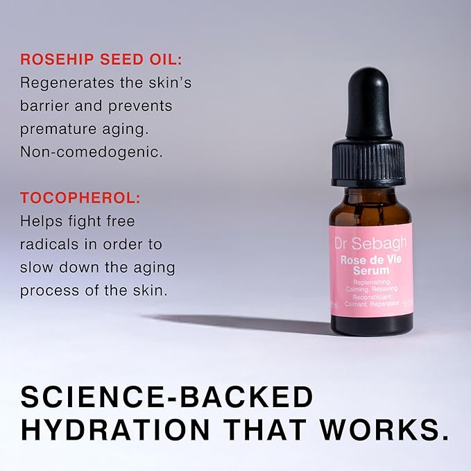 Dr Sebagh Rose de Vie Serum - 0.17 fl oz - Award-Winning Nourishing Anti-Aging Formula - Use with Dry, Mature, or Sensitive Skin - Designed to Soothe Redness & Irritation - Regenerating & Invigorating
