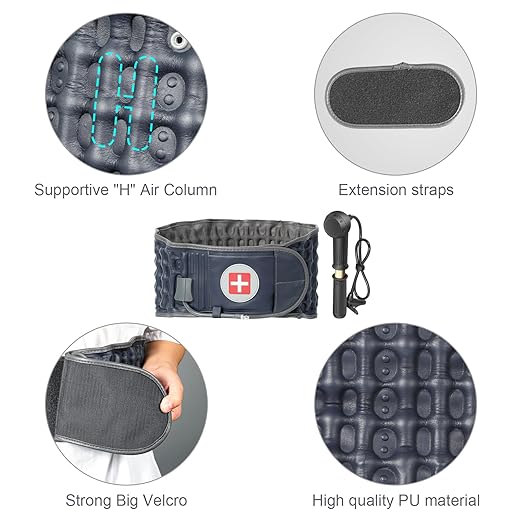 Decompression Belt for Lower Back Pain Relief and Lumbar Support, Spinal Decompression Belt for Woman and Men, One Size Fits 29-49 inches Waist, Decompression Back Brace for Sciatica (Blue)