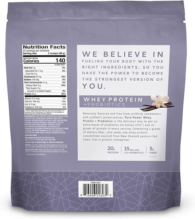 DR MERCOLA Pure Power Protein Supplement, Vanilla, 15 Ounce
