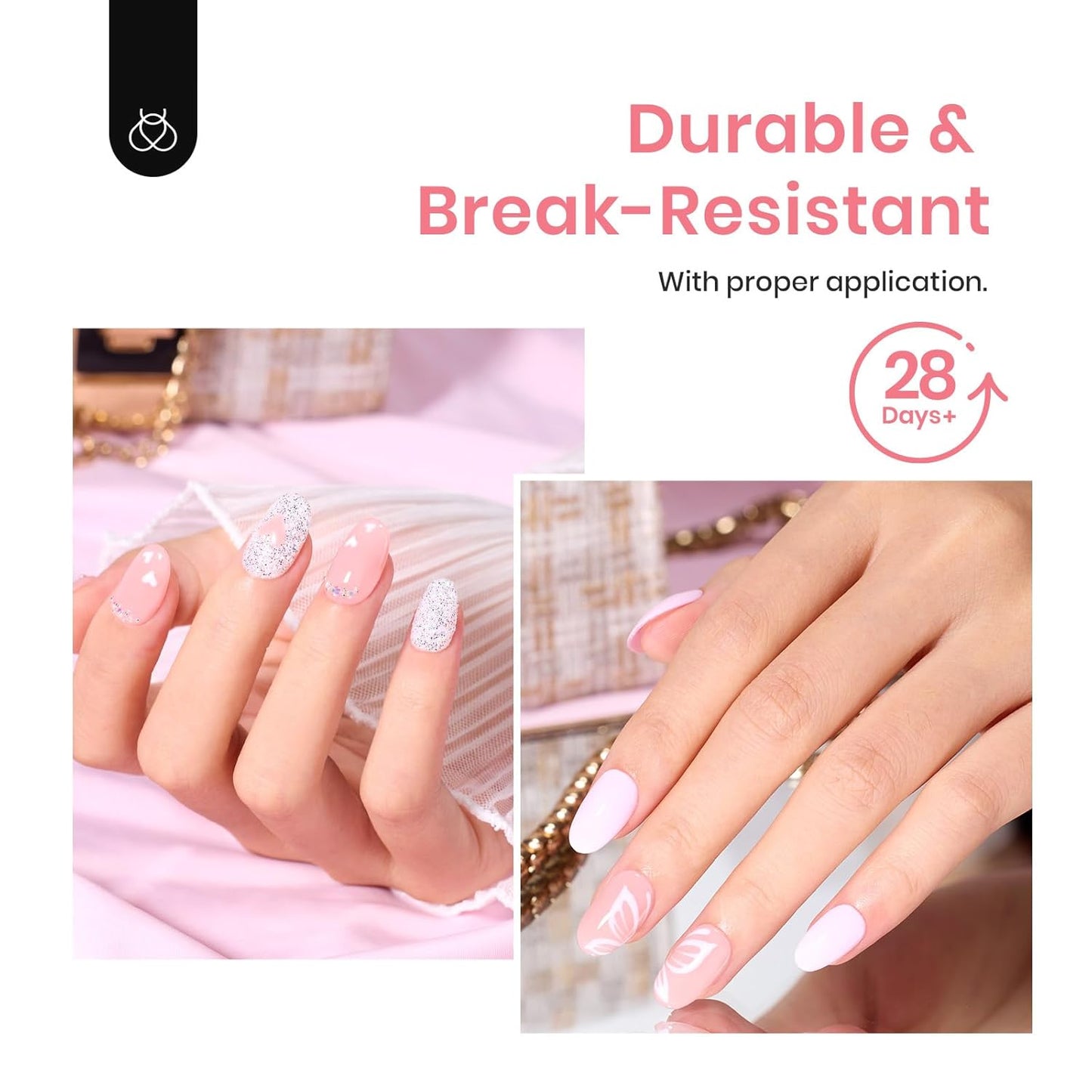 Beetles Gel Nail Tips 288Pcs Pre-Shaped Short Oval Fake Nails Gelly Tips Clear Press on Nail Tips Full Cover False Nails Gifts for Girls Women Gelly Tips Home DIY Nail Salon