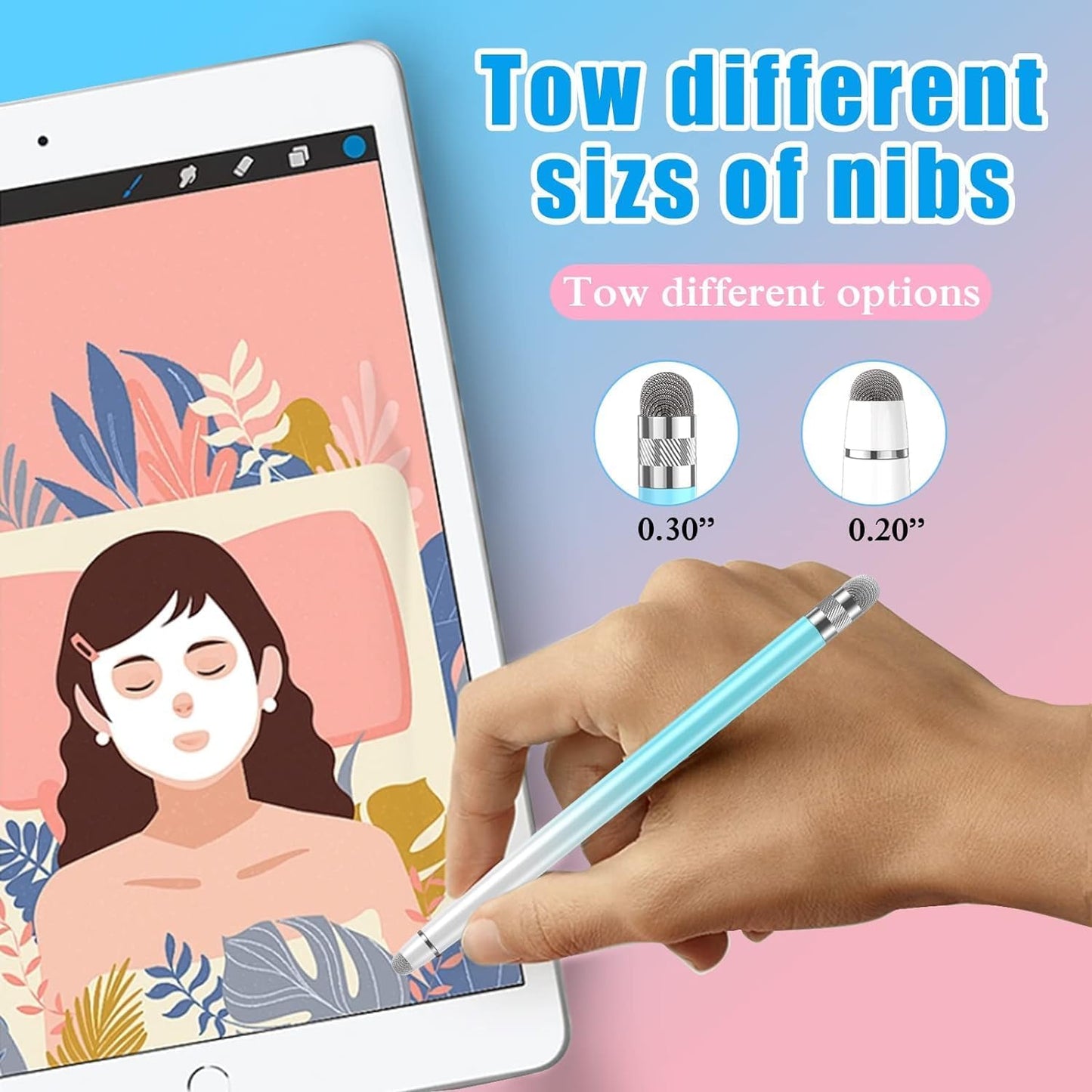 3PCS Stylus Pens for Touch Screens,Stylus Pen for iPhone/iPad/Tablet Android/Microsoft/Surface,Compatible with Touch Screens(Purple/Pink/Blue)
