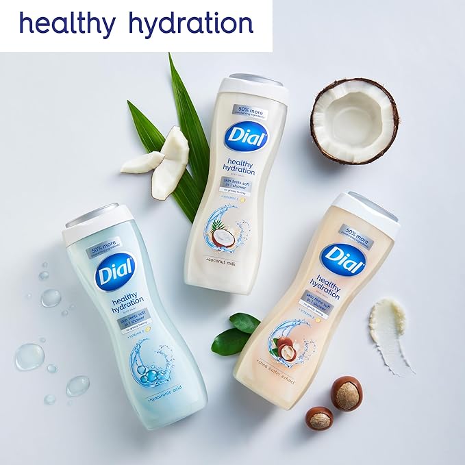Dial Body Wash, Healthy Hydration, 16 fl oz (Pack of 4)