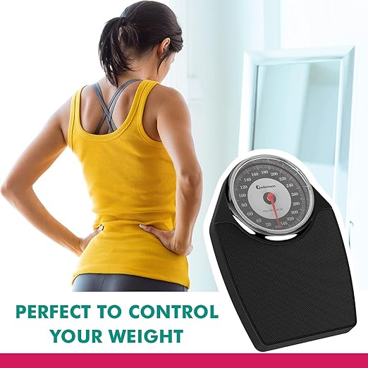 Adamson A24 Scales for Body Weight - Up to 350 LB - New Version - Anti-Skid Rubber Surface Extra Large Numbers - High Precision Bathroom Scale Analog - Durable with 20-Year Assurance