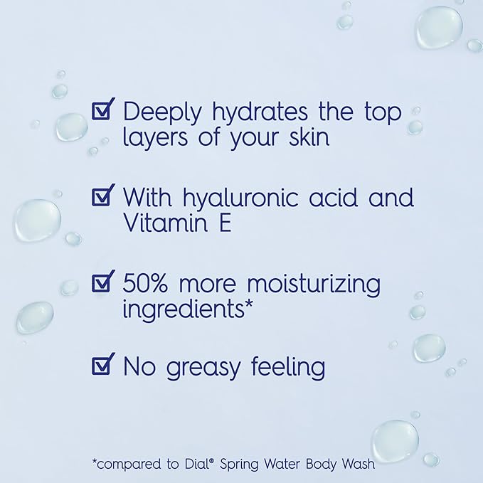 Dial Body Wash, Healthy Hydration, 16 fl oz (Pack of 4)