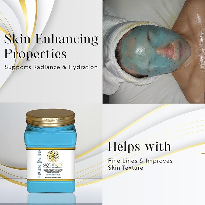 Copper Peptide Jelly Face Mask - Professional Grade HydroGlo Peel Off Face Mask for Skin Hydration,Radiance,Reduced Fine Lines & Pigmentation,Vajafacial Jelly Mask |12 Applications (30 Fl Oz)