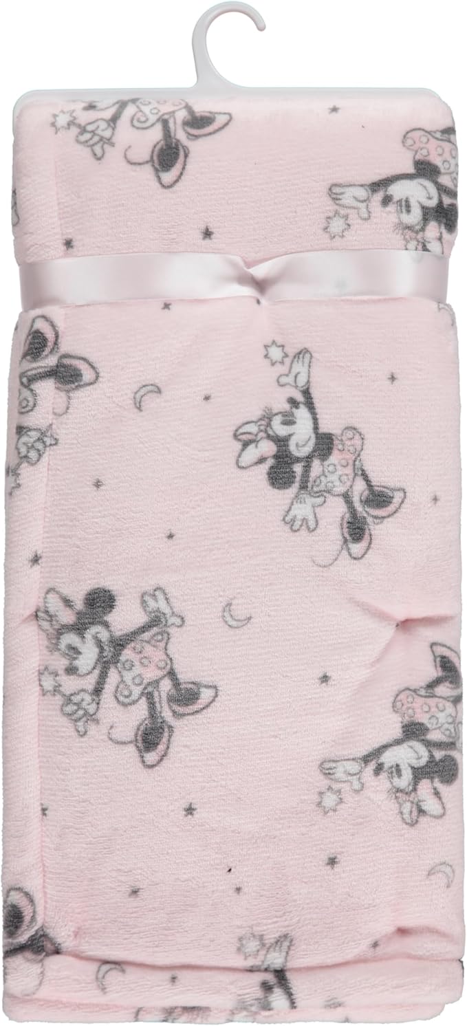 Disney Mickey Mouse, Minnie Mouse, Winnie The Pooh, Lilo and Stitch 2-Ply Infant Blanket - Soft Fleece with Polyfill - Cozy and Warm Baby Blanket for Baby Boys and Girls, 30x40 Inches