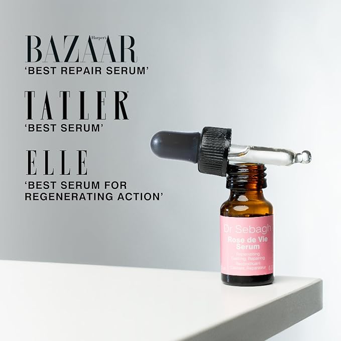 Dr Sebagh Rose de Vie Serum - 0.17 fl oz - Award-Winning Nourishing Anti-Aging Formula - Use with Dry, Mature, or Sensitive Skin - Designed to Soothe Redness & Irritation - Regenerating & Invigorating