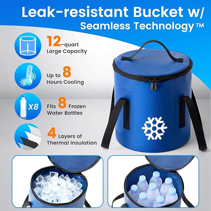 Cold Therapy Machine, Ice Machine for Knee Care After-Surgery, Knee Replacement Recovery Equipment Aids Pack, Cryotherapy System w/Compression Wrap Pad for Ankle, Foot, ACL Relief