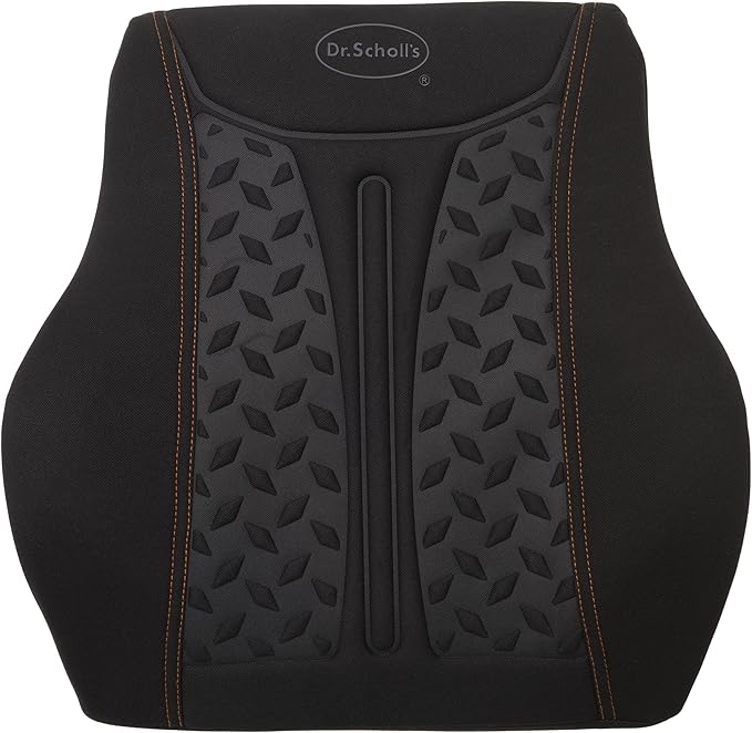 Dr. Scholl's Max Support Copper-Infused Lumbar Seat Cushion for Car, Truck, SUV — Black