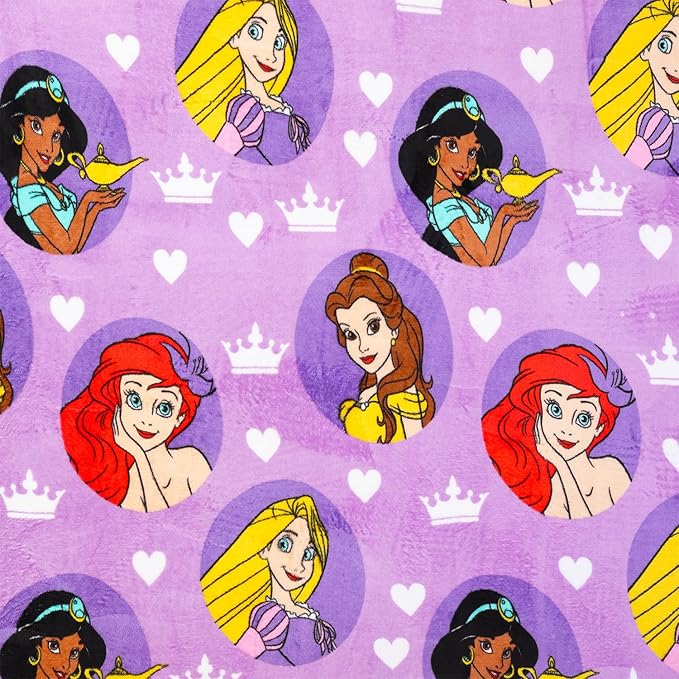 Disney Princess Fleece Blanket Set - Bundle with Soft Disney Princess Blanket Plus Tattoos, More for Kids, Adults, Children | Cozy Disney Princess Fleece Blanket 50" x 70