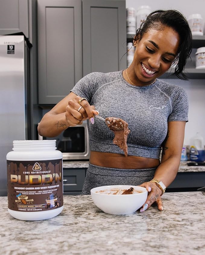 Core Nutritionals Pudd'n, Decadent Protein Pudding Mix, Full Disclosure Casein Blend, Sustained Release, 20G Protein, 27 Servings (Rocky Road, 2 lb)