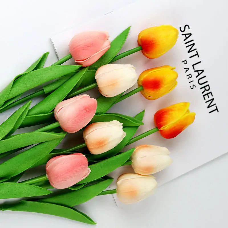 5 Bundles Real Touch Artificial Tulips