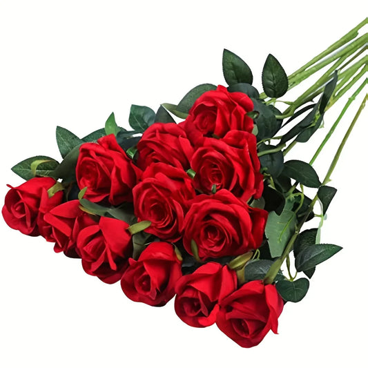 12pcs Artificial Rose Bouquet Décor