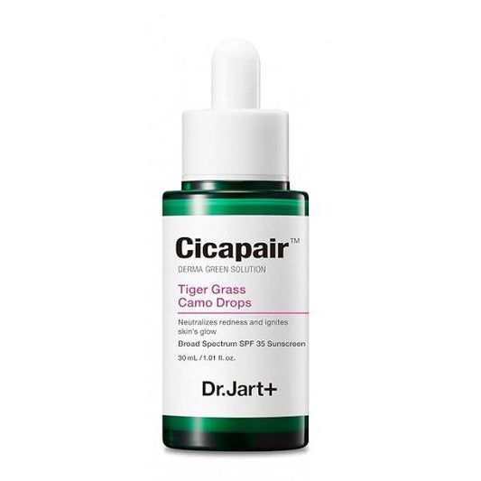 Dr.Jart+ Cicapair™ Tiger Grass Camo Drops Tinted Face Serum SPF 35 with Centella Asiatica | cc cream Korean Skin Care, 1.01 Fl Oz