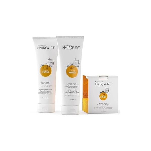 Almond Honey Intense Repair Yogurt Hair Mask - Deep Conditioner for Dry, Damaged and Frizzy Sulfate-Free, Natural Hydrating Treatment Moisturizing Masque Breakage 6 oz