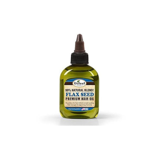 Difeel Premium Natural Hair Oil - Flax Seed 2.5 oz. Strengthening & Moisturizing Treatment
