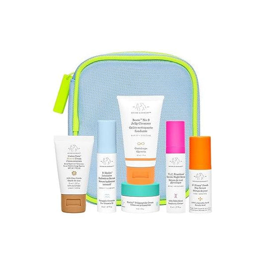 Drunk Elephant The Littles 7.0 Kit - 6 Travel-Friendly A.M. and P.M. Essentials Clean Clinical Skincare Cruelty-Free Dermatologist-Tested Free of Essential Oils, Silicones, Fragrance